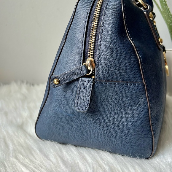 Michael Kors Blue Saffiano Small Satter Calf Handbag - Picture 5 of 8